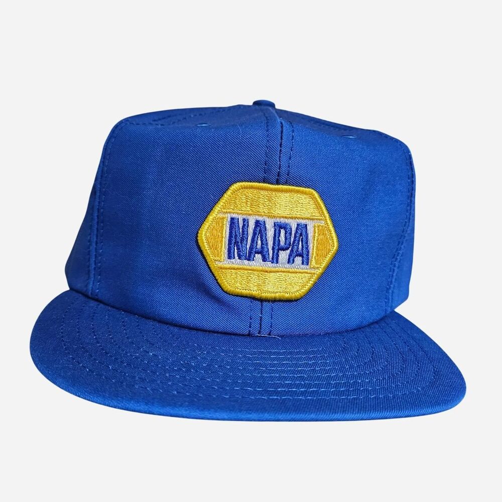 vintage streetwear workwear blue napa patch trucker hat snapback